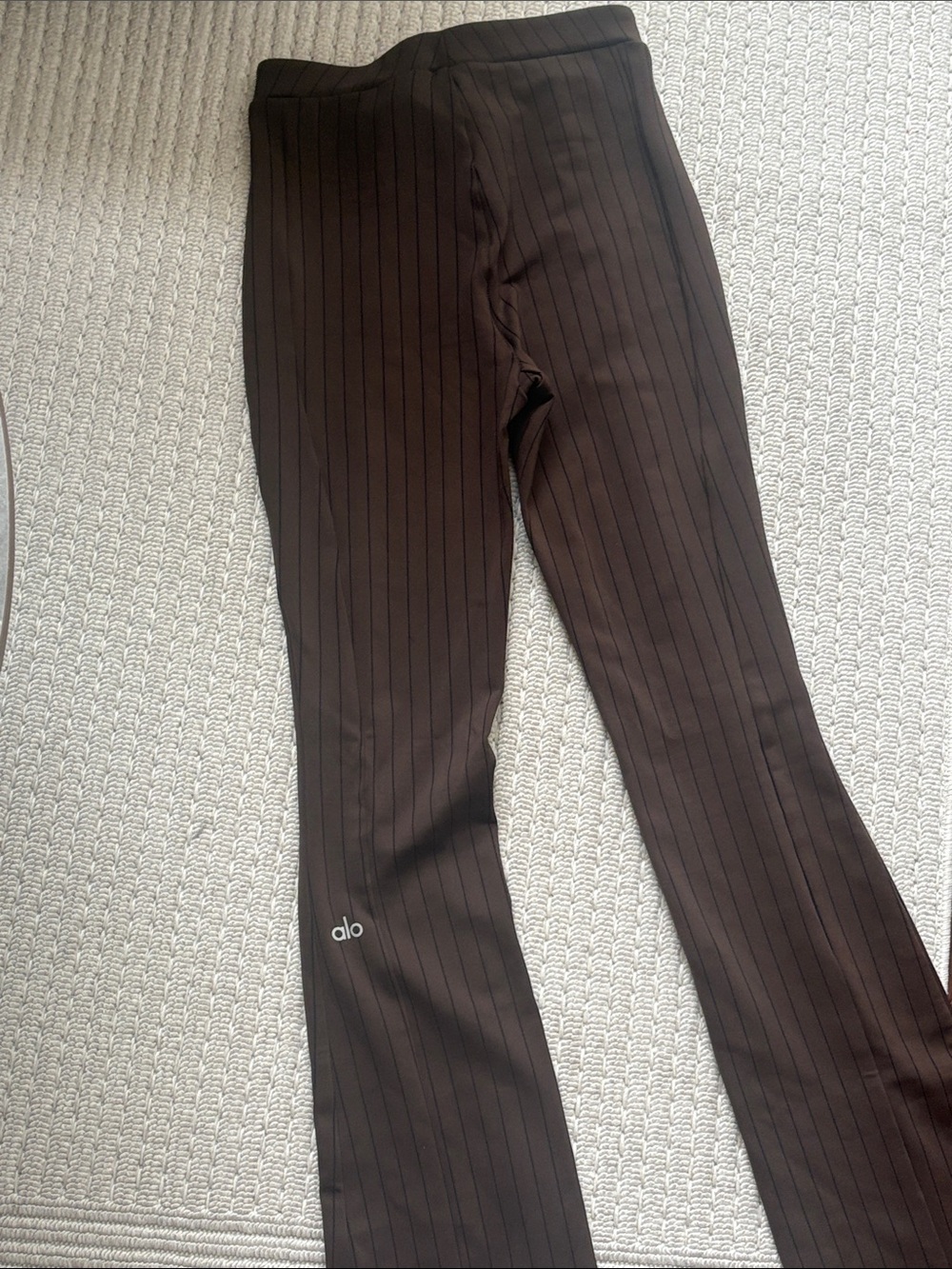 ALO Yoga Brown Pinstripe Flare pants